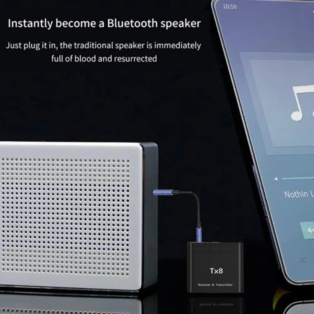 DISOUR TX8 5,0 Bluetooth приемник передатчик с кнопкой регулировки громкости 2 в 1 аудио беспроводной адаптер 3,5 мм AUX для автомобиля ТВ ПК