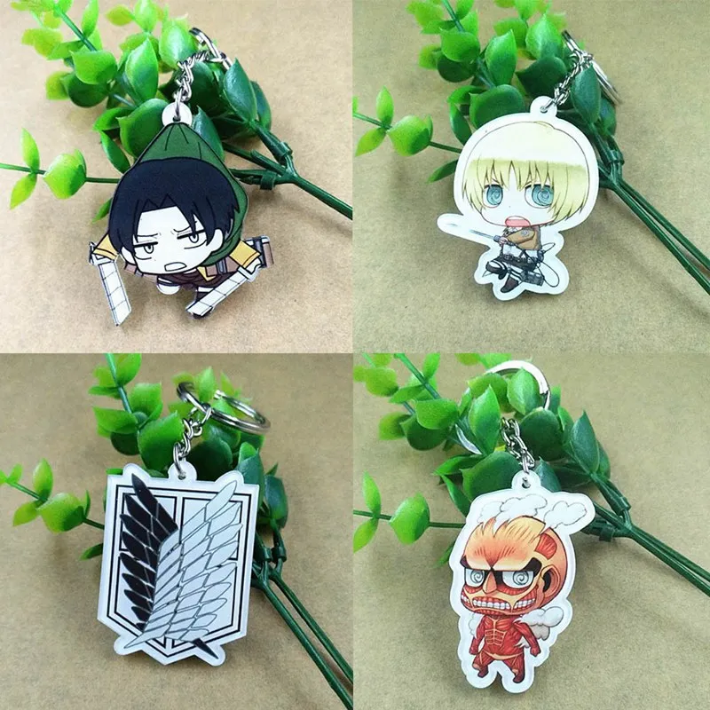 

Attack On Titan Anime Accessories Mini Doll Keychain Backpack Pendants Key Chain Silicone Anime Figure Keyring Accessories