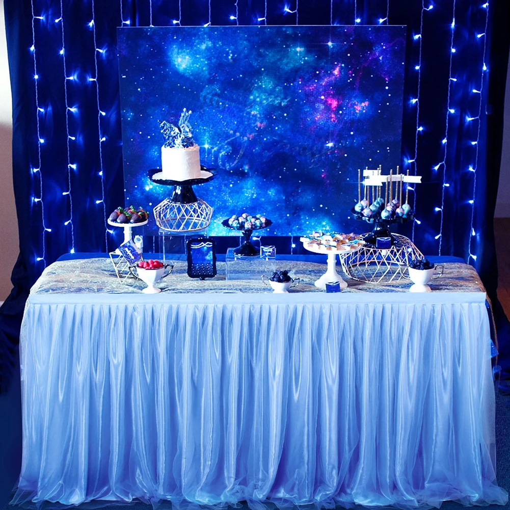 

1PC Table Skirt Cover Birthday Wedding Festive Party Decor Table Cloth Table Skirt Baby Shower Birthday Party Decoration