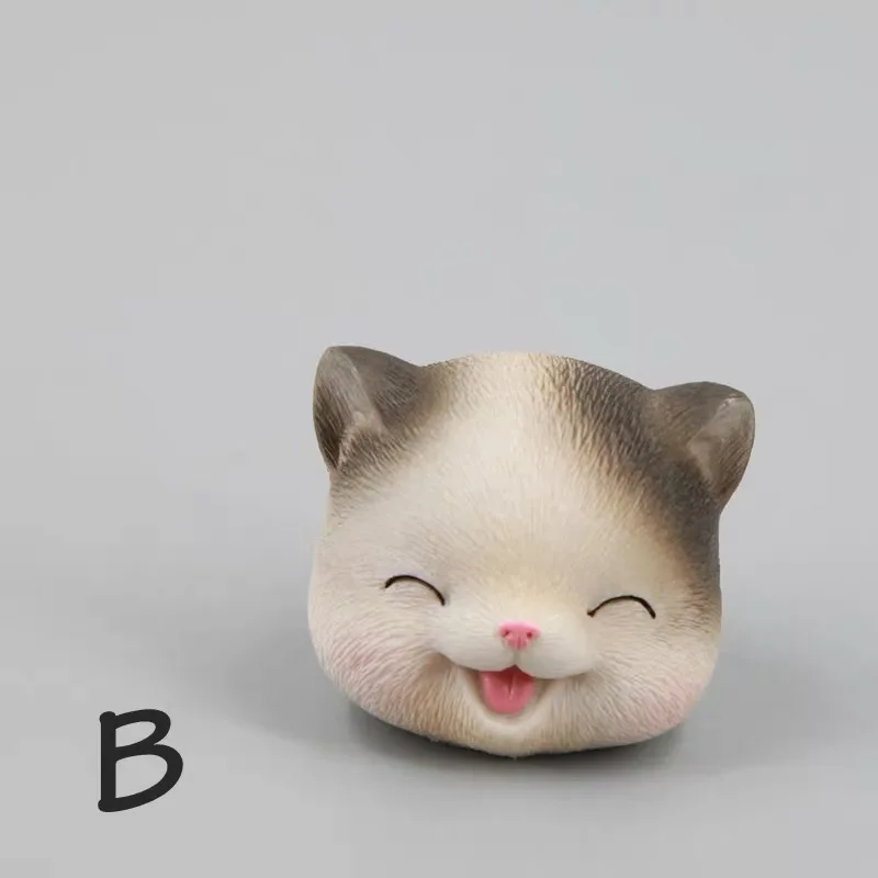 3D Happy Cat head муссовый торт плесень карамельный Пудинг Форма для изготовления мороженого ручной работы kitty силиконовые формы для гипсовая свеча - Цвет: B-mold