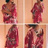 Rayonne Robes femmes vêtements de nuit fleur maison vêtements Lingerie intime décontracté Kimono robe de bain dame Sexy robe de nuit surdimensionné 3XL ► Photo 2/5