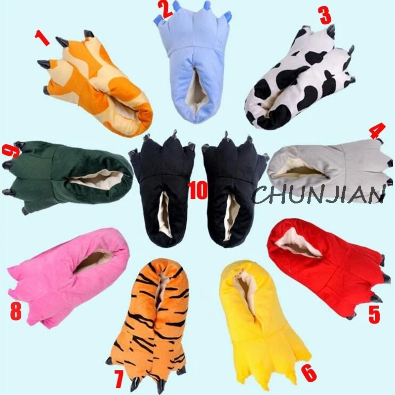 Teenage Men Animal Pijamas Women Animal Unicorn Sleepwear Adult Flannel Overalls Family Clothes - Color: L-Shoes