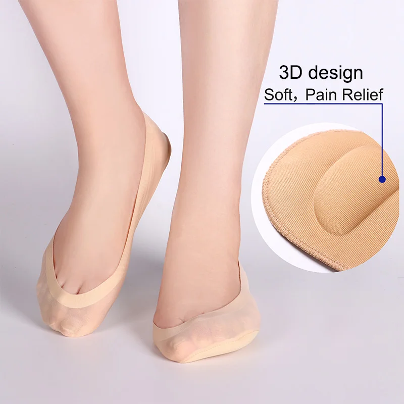 1 Pair Women 3D Embossed Cushion Boat Socks Arch Support Foot Massage Liners CG 1 Pair Women 3D Embossed Cushion Boat Socks Arch Support Foot Massage Liners CG