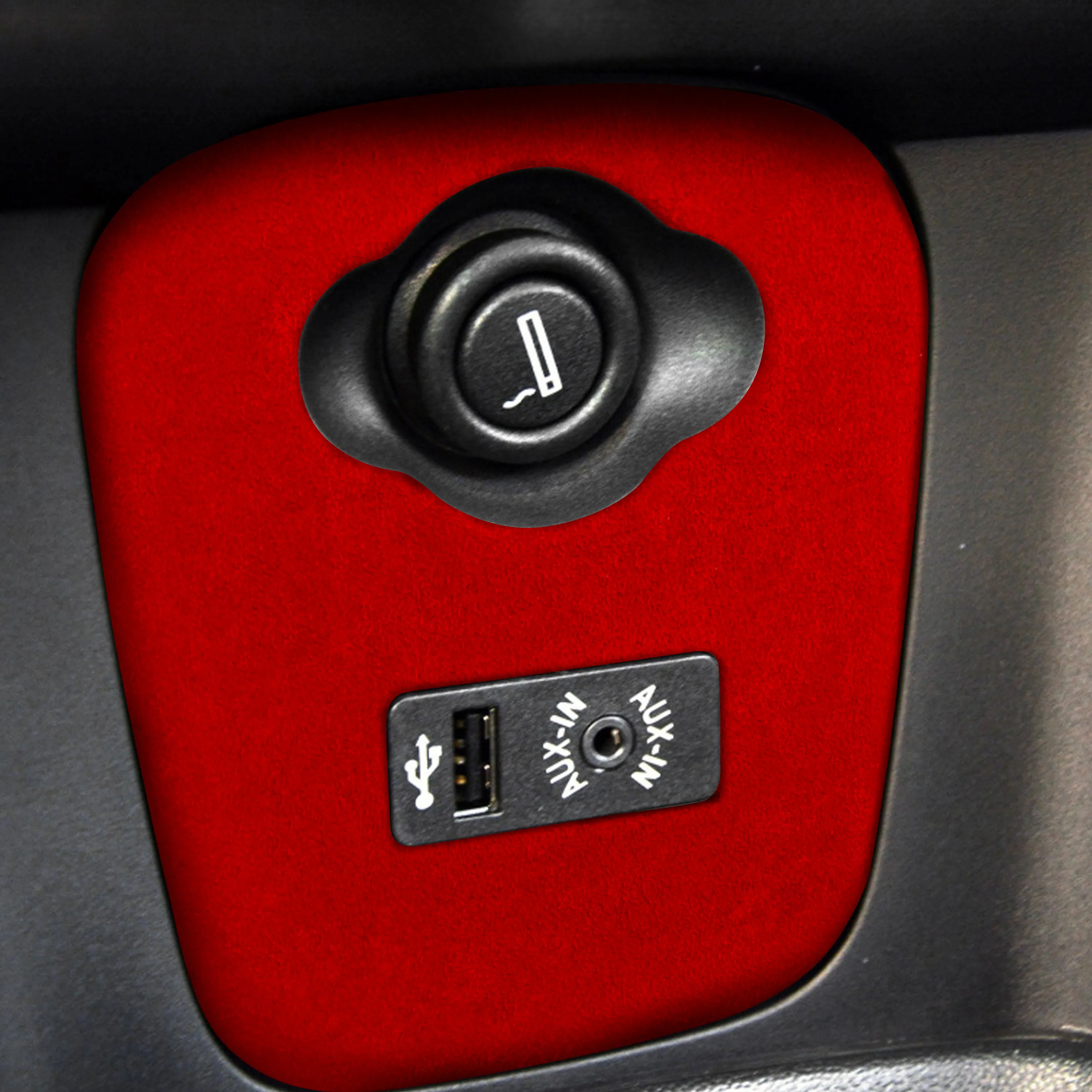 

Suede Car Interior USB Cigarette Lighter panel Frame Cover Trim Sticker Fit For BMW MINI F55/F56/F57 2014-2020
