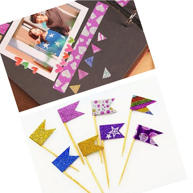 10PCS 반짝이 반짝이 패턴 Washi 테이프 접착 스티커 핸드 일기 스티커 마스킹 테이프 장식 크리스마스 DIY 공예