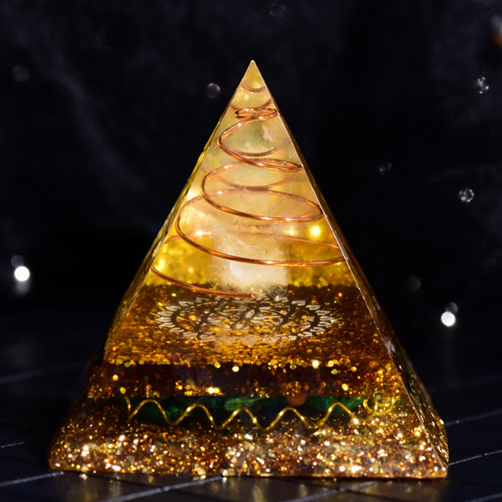 Natural Tiger Eye Orgonite Pyramid Healing Crystals Energy Generator Reiki Chakra Multiplier Orgone Amethyst Meditation Stone5X5 wholesale jewelry components and findings Jewelry Findings & Components