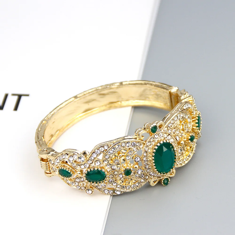 Sunspicems 18K Gold Color Morocco Algeria Cuff Bracelet Bangle For