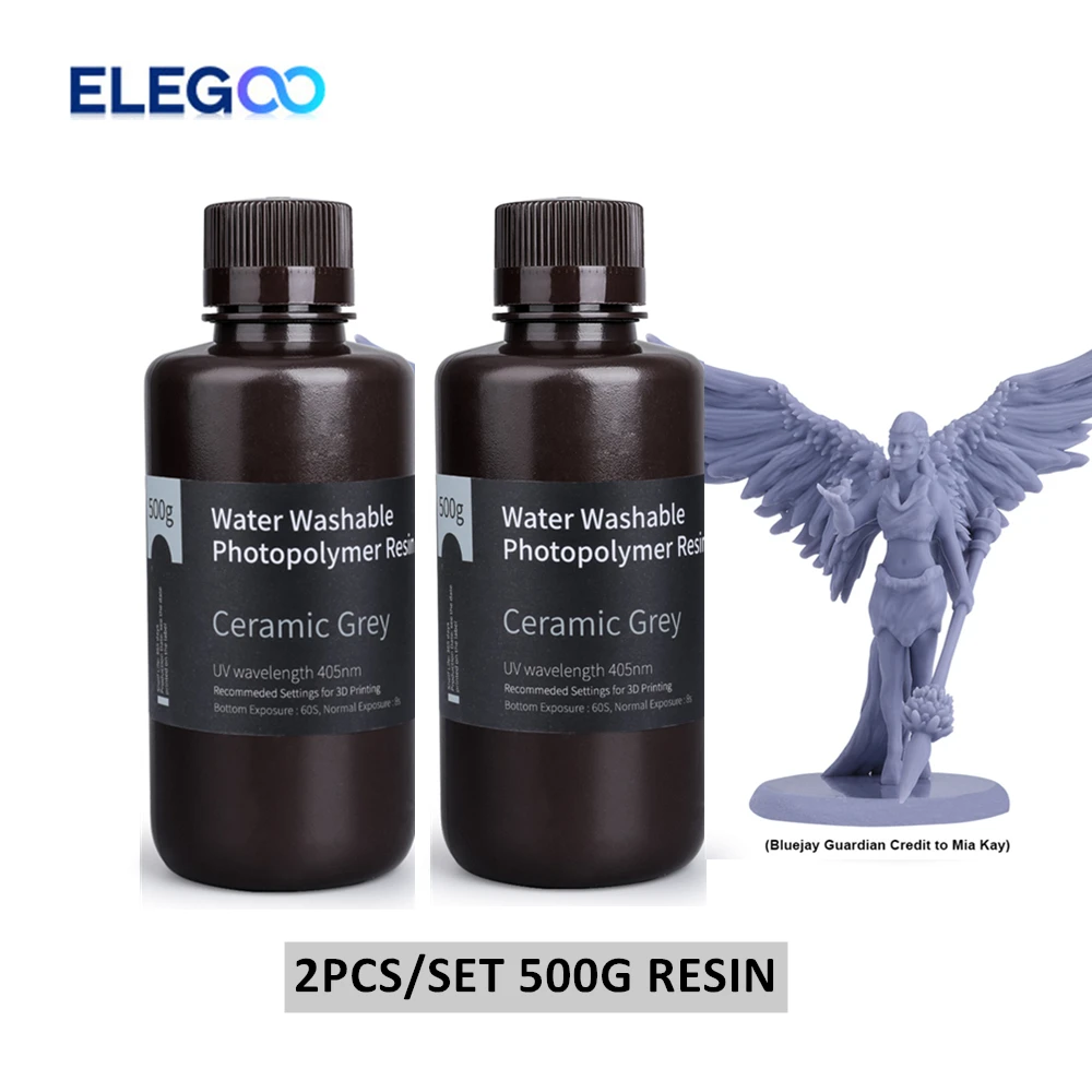 Смола для 3D-принтера ELEGOO моющаяся в воде 2 шт. 500 г | Компьютеры и офис