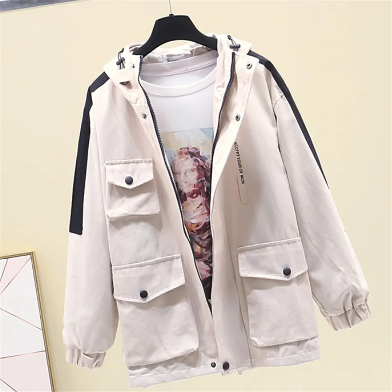 

2019 Spring Autumn Jackets Women's Clothing New Korean Baseball Uniform BF Harajuku Loose Hip Hop Coat Female Outerwear XA122