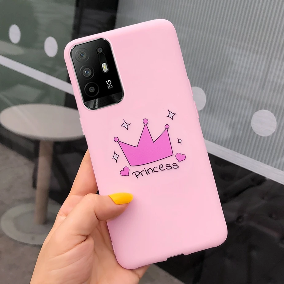 cases for oppo black Cute Candy Painted Cover For Oppo A94 5G Case Reno5 Z Soft Silicone Phone Back Cover For Oppo A94 5G Oppo Reno 5 Z 5Z Cases Bags oppo flip cover