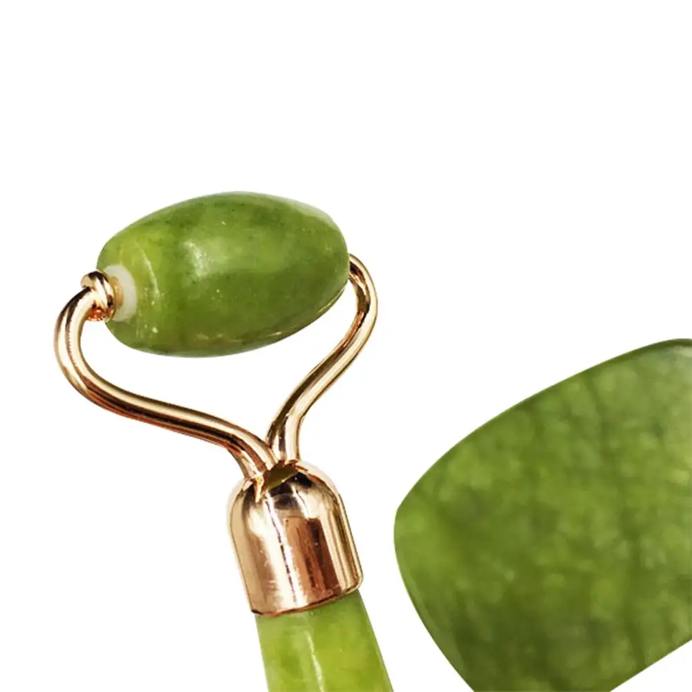 Натуральный нефрит Gua Sha массажер для похудения лица инструмент Guasha доска для тела массаж лица ролик Красота Уход Набор для шеи руки назад ноги