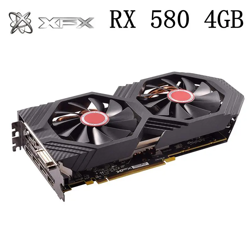 Видеокарта XFX RX 580 4 Гб 500 бит GDDR5 для AMD 8000 серия VGA RX580 8100 МГц используется HDMI