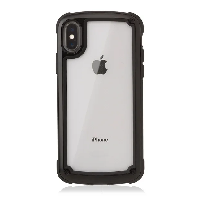 50x DHL Прозрачный чехол для iPhone 11 XI X XS Max XR XR2 Противоударная подушка безопасности Чехол для iPhone 6 6S 7 8 Plus Чехлы Coque - Цвет: Черный