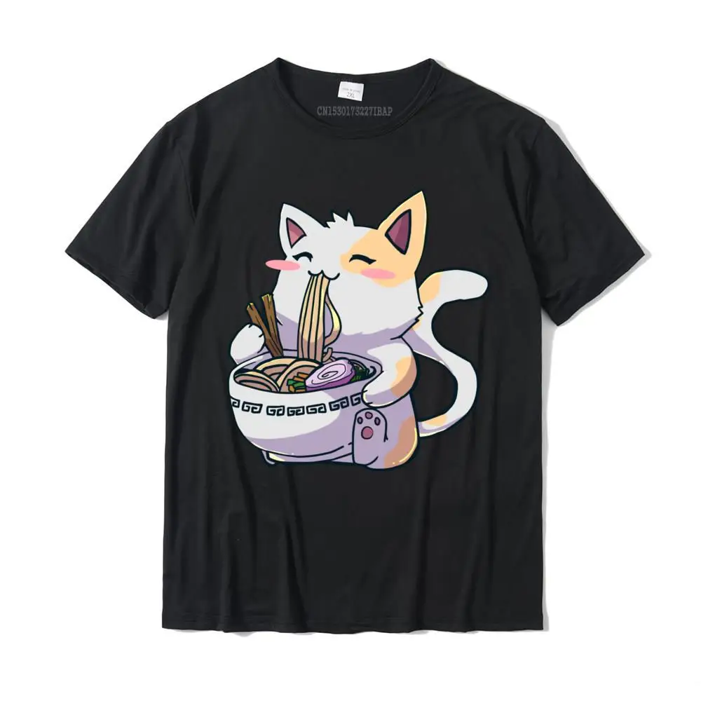 Fitness Tight Design T Shirt Short Sleeve for Men 100% Cotton Summer O Neck Top T-shirts Print T Shirt Graphic Ramen Anime Kawaii Neko Cat Pullover Hoodie__MZ23908 black