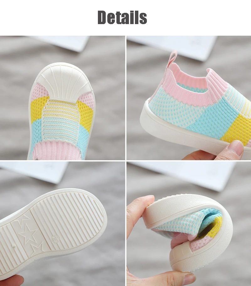 Cute Baby Walking Shoes Slip On Casual Shoes Toddler Summer Breathable Mesh Sneakers Kid Boys Girls Fashion Flats for Playing girls shoes