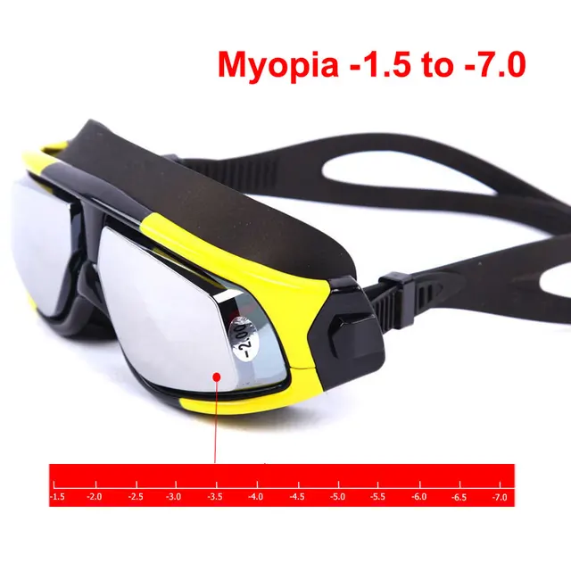 Men women Swimming Anti Fog UV Protection Diopter Swim Goggles with Prescription Waterproof Large Frame Myopia swimming Glasses