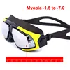 Men women Swimming Anti Fog UV Protection Diopter Swim Goggles with Prescription Waterproof Large Frame Myopia swimming Glasses 1
