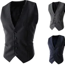 Модный повседневный тренд, Мужской однобортный жилет в полоску, тонкие модели, перезарядка, жилет 8732
