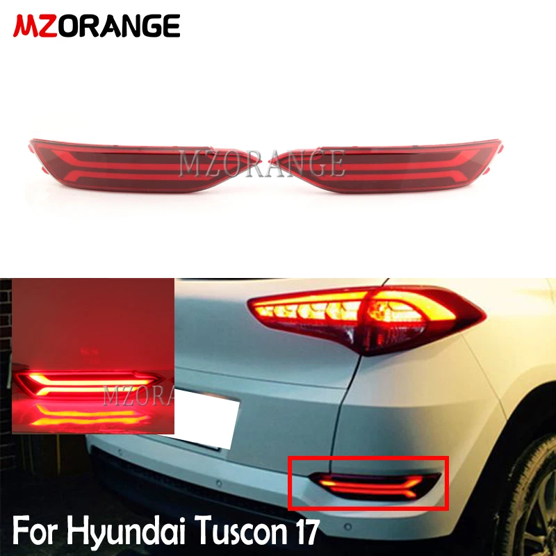 

MZORANGE Rear Bumper Light For Hyundai Tuscon 17 High brightness LED DRL guide LED Fog light With Turn Signal Light