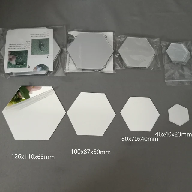 6/12 pièces 3D miroir autocollant mural hexagone décalcomanie décor à la maison bricolage auto-adhésif miroir décor autocollants Art décoration murale 126mm grand 6