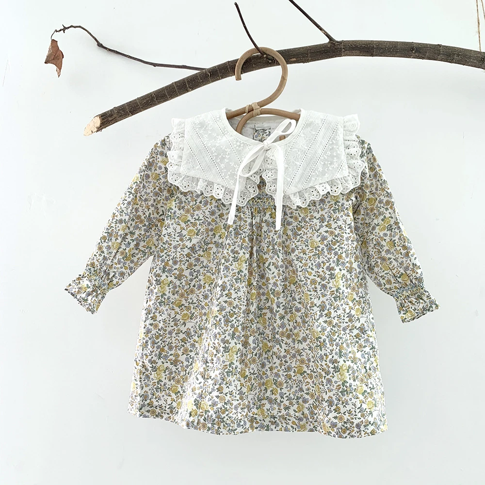 21 New Girls Long Sleeve Floral Dress Kids Korean Design Dresses Children Cotton Dresses Spring Girls Princess Frock Vestidos Dresses Aliexpress