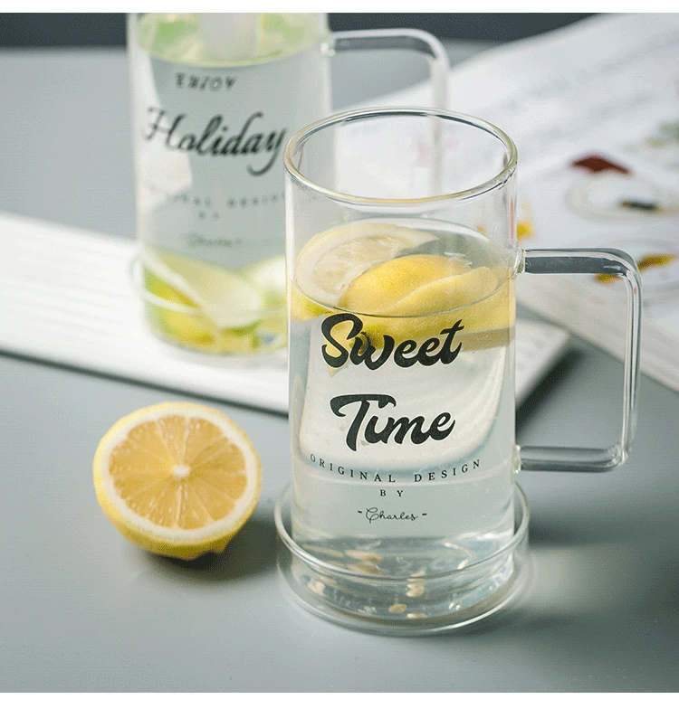 2 700ML 700ml Water Bottle 600ml Pink Panther Handmade Heat Resistance Clear Glass Coffee Mug Tea Milk Juice Cup Water Beer Drinkware - Цвет: 2 700ML