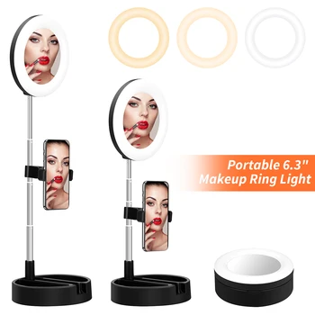 

6.2" Retractable Photography LED Selfie Ring Light Dimmable Camera Phone Ring Lamp Fill Light For Tiktok Makeup Video Live