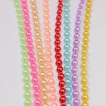 Cadena de cuentas de perlas de imitación ABS parte posterior plana media redonda 5mts