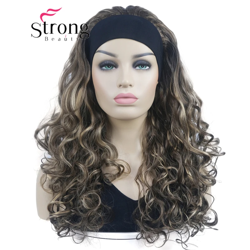 Headband Wig Highlights Curly Highlight Wig Band Curly Hair Wig