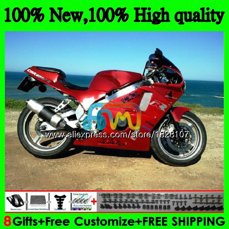 NC23 комплект для HONDA глянцевый красный CBR400 CBR400RR 88 89 90 91 92 93 90BS. 32 CBR 400 RR 400RR 1988 1989 1990 1991 1992 1993 обтекатель - Цвет: No. 1