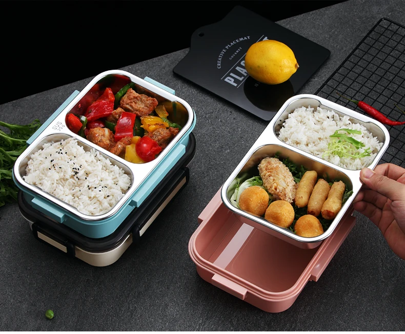 WORTHBUY, японская детская коробка для бэнто, 304, нержавеющая сталь, школьный Ланч-бокс, микроволновая печь, герметичный контейнер для еды, переносная коробка для еды