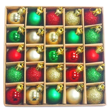 

30MM Christmas Tree Decoration Ball Miniature Christmas Tree Ornaments Flash Ball 25 Pcs/Box