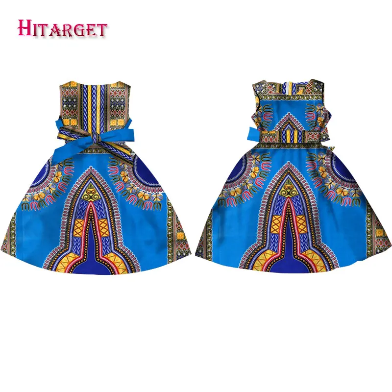 Модные африканские платья для девочек; Vestidos Kanga; одежда с принтом Дашики в африканском стиле; платье трапециевидной формы без рукавов; Java; WYT57 - Цвет: 7