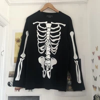 Skeleton Print Hip Hop Oversize Shirt 1