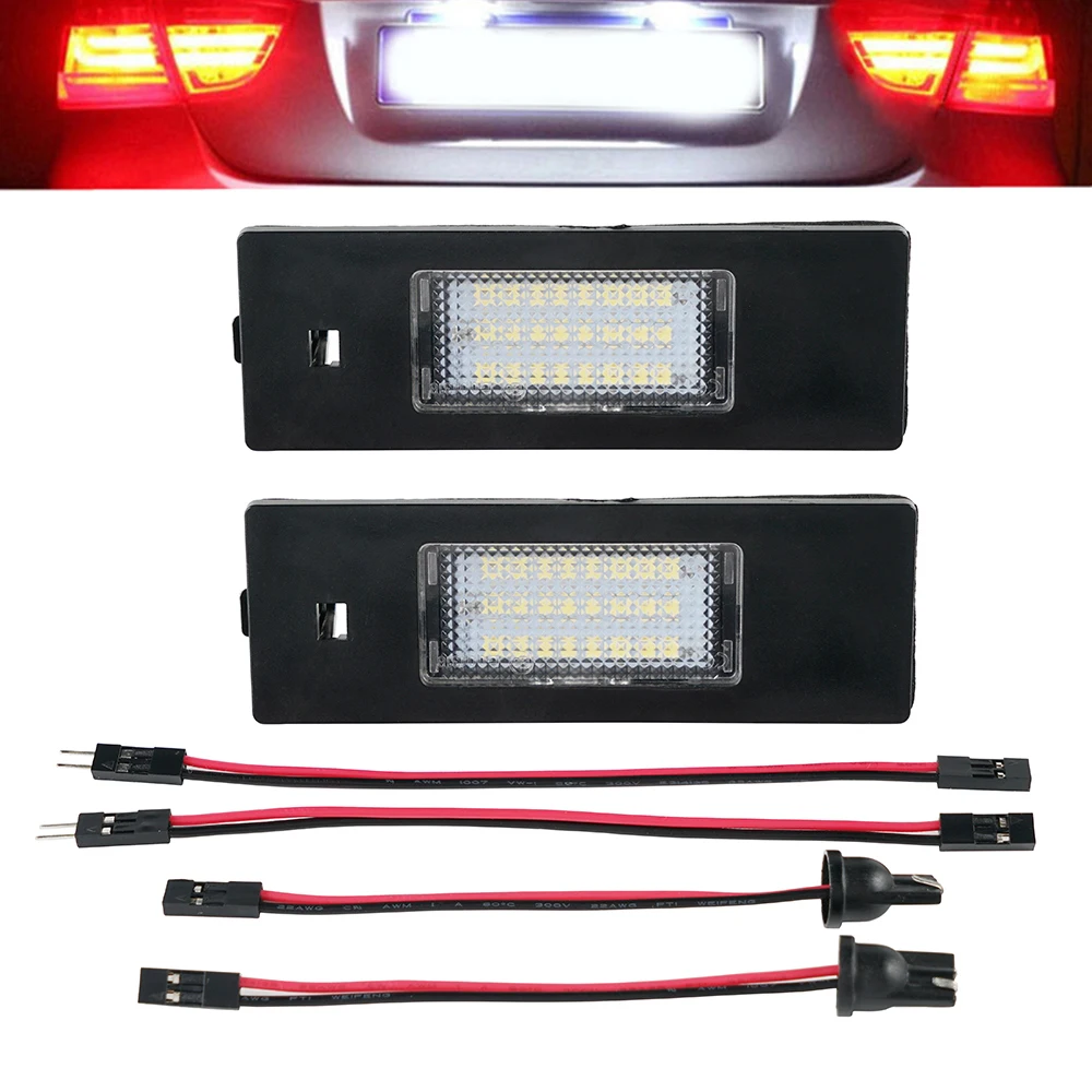 2x Car LED License Plate Light For BMW E81 E85 E86 E87 E36 Rear Lights 6500K White Number Plate
