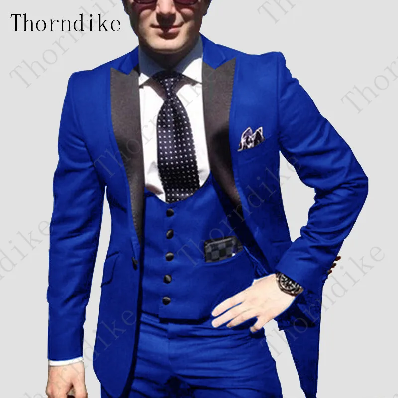Thorndike новейший дизайн пальто брюки зеленый мужской Костюм приталенный 3 предмета смокинг стильные костюмы для жениха на заказ Выпускной вечерние Блейзер Terno
