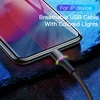 Cable USB LED pour Recharge Rapide, Cordon de Chargeur pour iPhone
