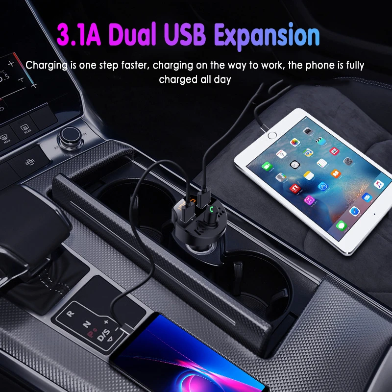 Автомобильные аксессуары интерьер Bluetooth 4,2 MP3-плеер громкой связи автомобильный комплект fm-передатчик Поддержка TF карта быстрое зарядное устройство адаптер питания