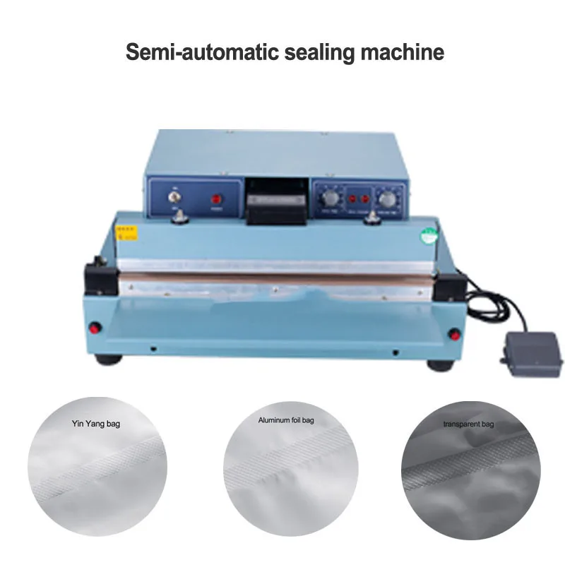 

Commercial Desktop Semi-automatic Sealing Machine Pedal Plastic Bag Sealing Machine Household Sealer 220v 1000w