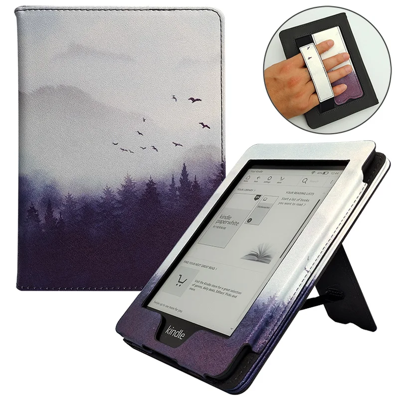 Étui MoKo Pour Kindle Paperwhite 2024 (12e Génération) Et Colorsoft - Léger, Auto Wake/sleep, Dragonne Intégrée - Couleur Forêt Grise