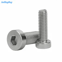 10/50 M3 M4 M5 M6 304 Stainless Steel Thin Head Hexagon Socket Screw DIN7984 Short Low Profile Head Allen Cap  Bolt L=4-40mm