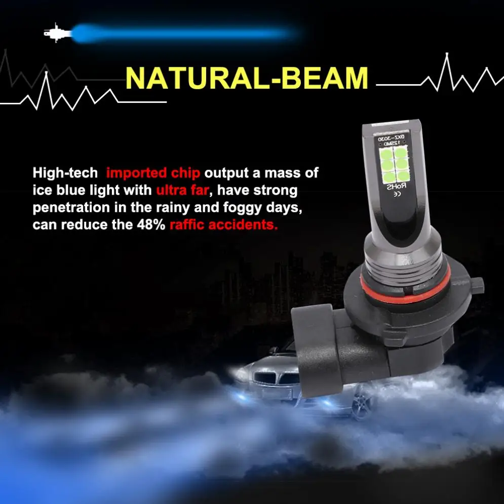 2 шт H11/H8/9005/9006/H1/H3/H7 1200LM 8000K холодный синий светильник для вождения автомобиля, лампа для автомобиля, светильник для автомобиля