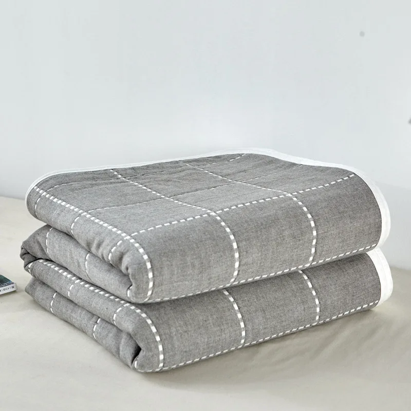 Летнее хлопковое четырехслойное газовое муслиновое полотенце одеяло для сна