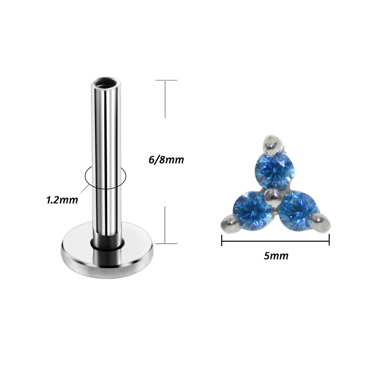 1Pcs Titanium & Steel Opal CZ Gem Tragus Helix Cartilage Earring Ear Stud Body Piercing Jewelry For Gift Labret Lip Bar Stud Ear - Image 5