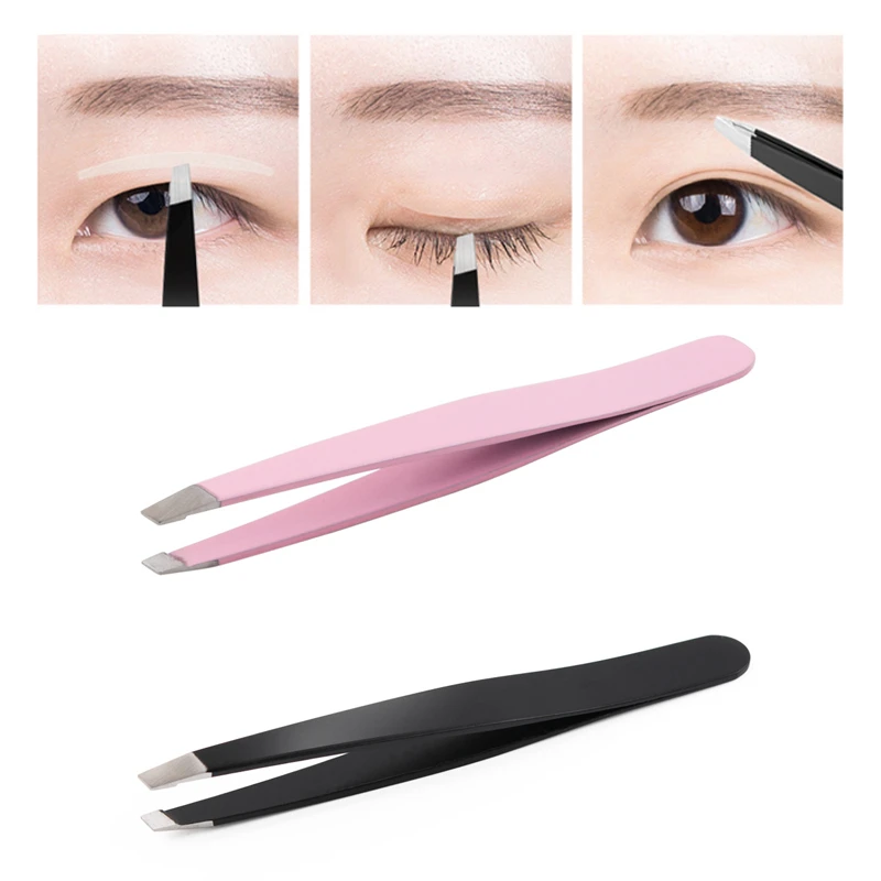 Professional Slanted Eyebrow Tweezers High Precision Eye Brow Trimmer Eyelash 【SALE／99OFF】