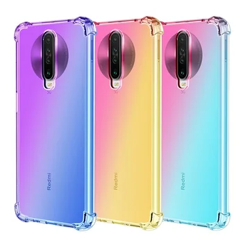

100Pcs/Lot Gradient Colorful Soft TPU Case For Redmi Note8 T 9 9S Pro Max K30 7 Pro 8A 7A Shockproof Back Cover Free DHL