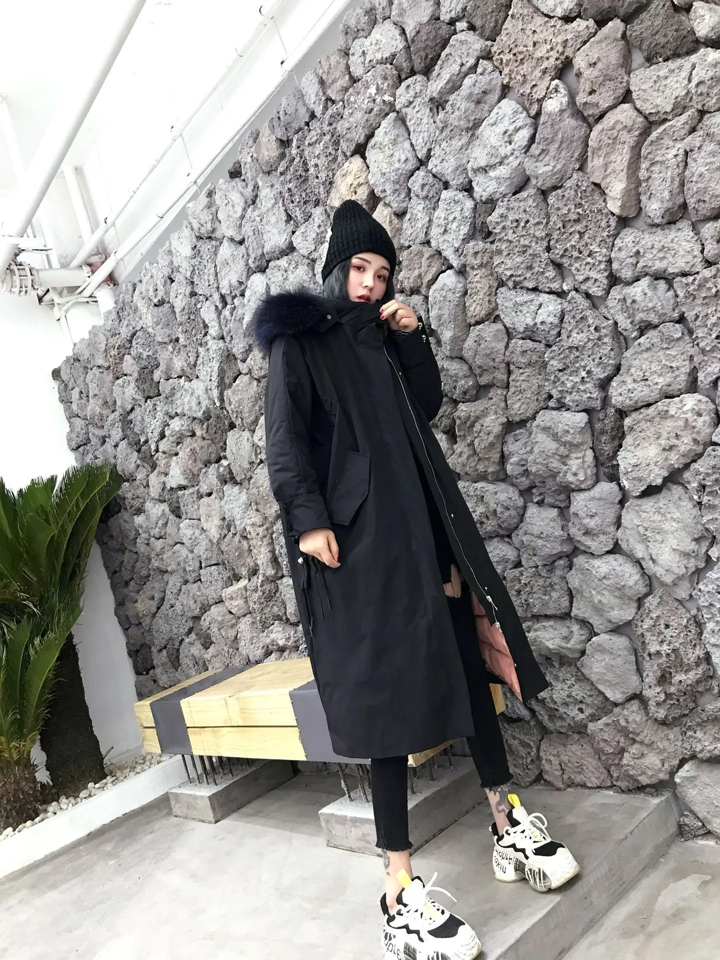 Женское свободное корейское зимнее пуховое пальто женские длинные пуховики женская теплая пуховая Куртка парка пальто Верхняя одежда на утином пуху Harajuku