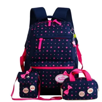

3pcs/Sets Women Travel Backpacks Printing School Bag Backpack Canvas Schoolbags for Teenage Girls Students Bag back pack