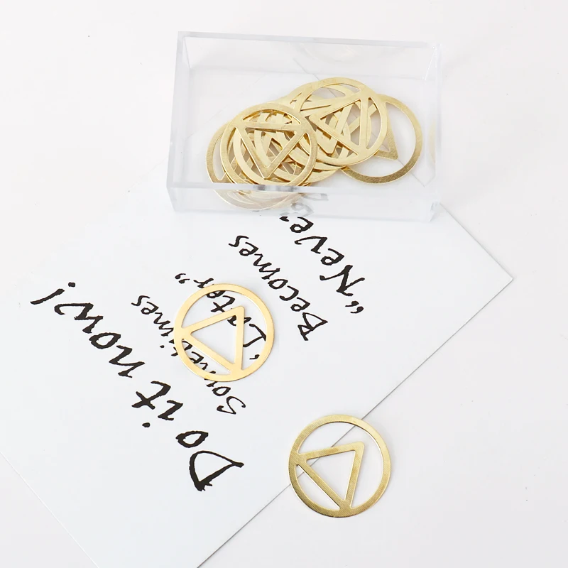 

10/20pcs Creative Interesting Bookmark Clip Memo Clip Geometric Shape Paper Clips for Office School Escolar Papelaria Gift