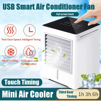 

USB Touch Screen Air Conditioning Mini Timing Air Cooler Appliances Small Air Cooling Fan Home Summer Portable Conditioner